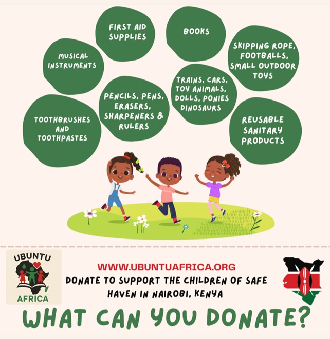 Items that can be donated to Ubuntu Africa via our Amazon Wishlist